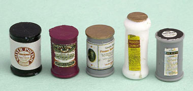 Dollhouse Miniature Vintage Jars & Cans, Set Of 5